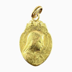 Französischer Religiöser Anhänger aus 18 Karat Gelbgold, 1930er