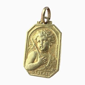 Colgante de San Juan Bautista francés de oro amarillo de 18 kt, años 40