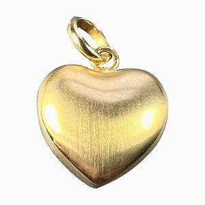 Pendentif Charm Coeur Puffy Love en Or Jaune 18 Carats, 1980s