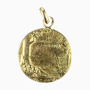 Französischer Bonheur Glücksbringer Anhänger aus 18 Karat Gelbgold, 1890er