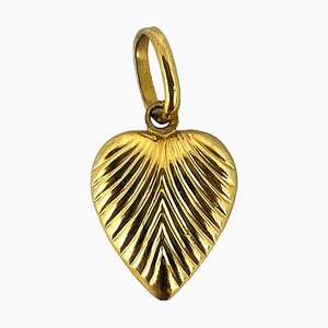 Italienischer Herzanhänger aus 18 Karat Gelbgold, 1950er