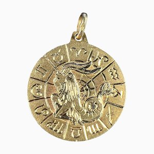 Italienischer Steinbock Sternzeichen Anhänger aus 18 Karat Gelbgold, 1970er
