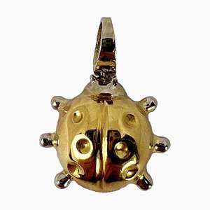 Colgante Ladybird en oro blanco amarillo de 18 k, años 60