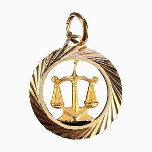 Anhänger mit Sternzeichen Waage aus 18 Karat Gelbgold, 1960er