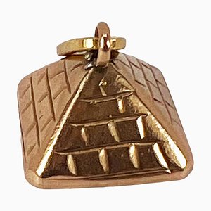 Colgante de pirámide egipcia de oro rosa de 14 k, años 70