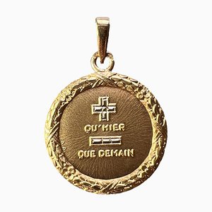 Pendentif Augis Quhier en Or Jaune 18k, France, 1960s