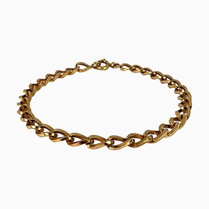 Französisches 18 Karat Gelbgold Armband mit gedrehten Panzergliedern, 1950er