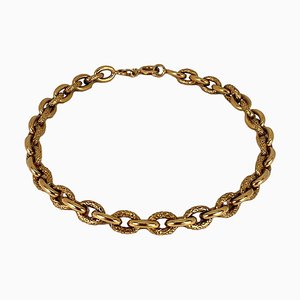 Bracelet à Maillons Câble Texturé en Or Jaune 18 Carats, 1960s