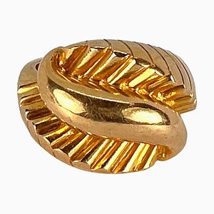 Französischer Ring aus 18 Karat Gelbgold, 1950er