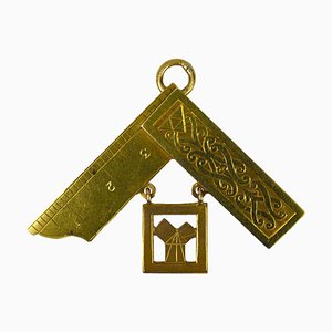 Großer Freimaurer Anhänger aus 18 Karat Gelbgold, 1940er
