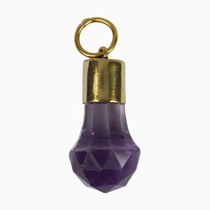 18 Karat Gelbgold Amethyst Anhänger mit Anhänger, 1940er