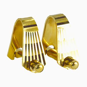 Mecan Elde French 18 Karat Yellow Gold Stirrup Cufflinks, 1950s, Set of 2
