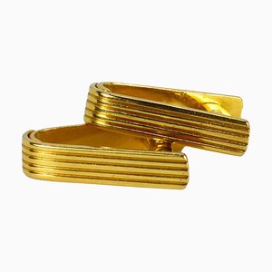 French 18 Karat Yellow Gold Stirrup Cufflinks, 1950s, Set of 2