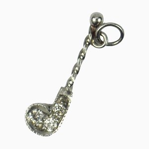 Platinum White Diamond Golf Club Charm Pendant, 1920s