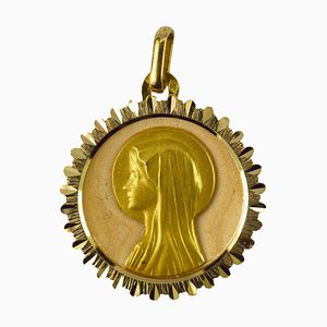 Französischer Jungfrau Maria Anhänger aus 18 Karat Gelbgold, 1960er