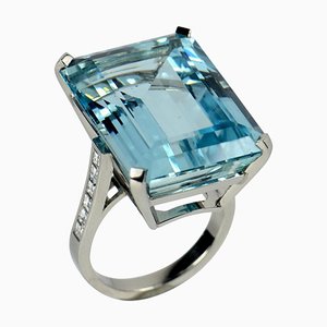 32.70 Karat Aquamarin und Diamant Cocktailring, 2000er