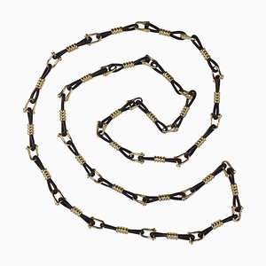 Gold Leather Nautilus Necklace from Boucheron, 1970s