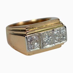 Anillo Art Déco de diamantes y platino, años 30