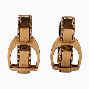 Boutons de Manchette Hermes Paris en Or Jaune 18k, France, 1950s