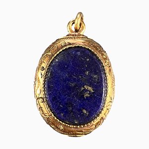 Französischer Lapislazuli Charm Anhänger aus 18 Karat Gelbgold, 1890er