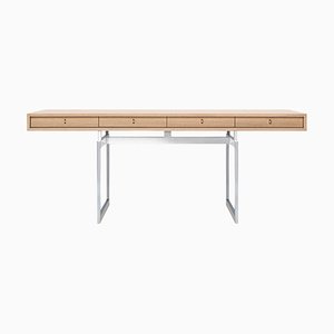 Stainless Steel and Natural Oak Office Desk by Bodil Kjaer for Karakter
