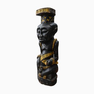 First Half of the 20th Century Seated King Statue (Ndop) of the Kuba Tribe Dr Congo
