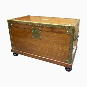 Antique Camphor Wooden Chest with Brass, 1784