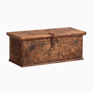 Antique Painted Chest with Floral Motifs, 1900