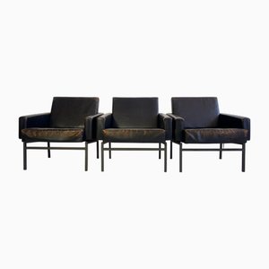 Fauteuils Vintage en Cuir de Cor, 1970s, Set de 3