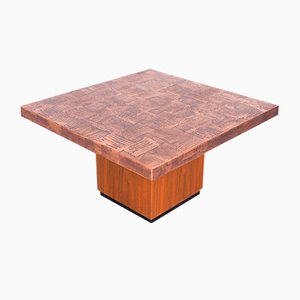 Coffee Table in Copper and Teak by Heinz Lilienthal, 1970s
