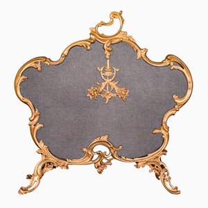 Rococo French Fire Screen in Gilt Brass, 1890s