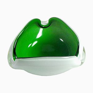 Cenicero de vidrio opalino de Murano, Italia, años 70