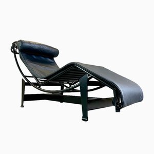 Vintage Lc4 Lounger in Leather by Le Corbusier for Cassina