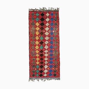 Tappeto Boucherouite vintage berbero multicolore in fibre riciclate, 1975