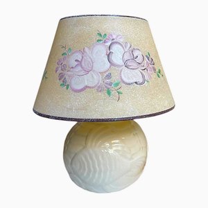Portuguese Rustic White Porcelain Ceramic Table Lamp by Sacavem, 1970s