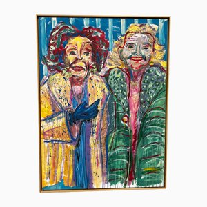 Alfonso Reyes, Frauenpaar, Acryl auf Leinwand