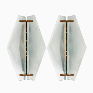 Apliques de pared modelo 1943 atribuidos a Max Ingrand para Fontana Arte, años 60. Juego de 2