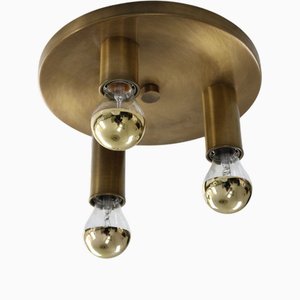 Lampada da soffitto Mid-Century in ottone, anni '70