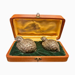 Vintage Salt and Pepper Shakers in the Shape of Quails by Gucci for Gucci, 1970s, Set of 3