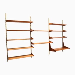Danish Wall Shelving Unit, 1950s