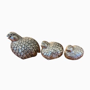 Vintage Coarse Salt and Pepper Shakers in the Shape of Quails by Gucci for Gucci, 1960s, Set of 3