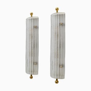 Italienische Wandleuchten aus Muranoglas & Messing im Art Deco Stil, 2000er, 2er Set