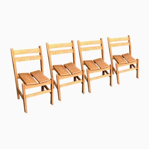 Dining Chairs in style of Maison Regain for Les Arcs, 1980s, Set of 4