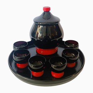 Murano Glas Service Set, Napoleone Martinuzzi zugeschrieben, 8 . Set