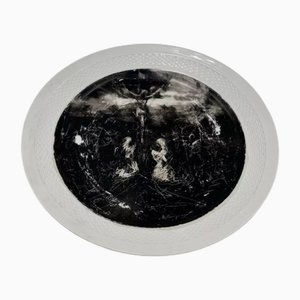 Assiette Peinte attribuée à Roberto Carignani pour Hutschenreuther, 1970s