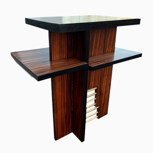 Art Deco Säulentisch aus Makassar Ebenholz, 1930er