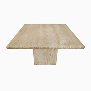Square Travertine Coffee Table, 1970s