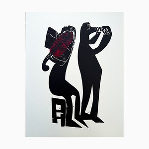 Hap Grieshaber, Composition, 1966, Original Woodblock Print