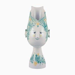 Ceramic Vase in the Form of Womans Head by Bjørn Wiinblad, 1983