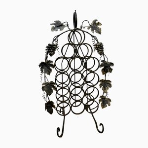 Botellero vintage de hierro forjado, años 60